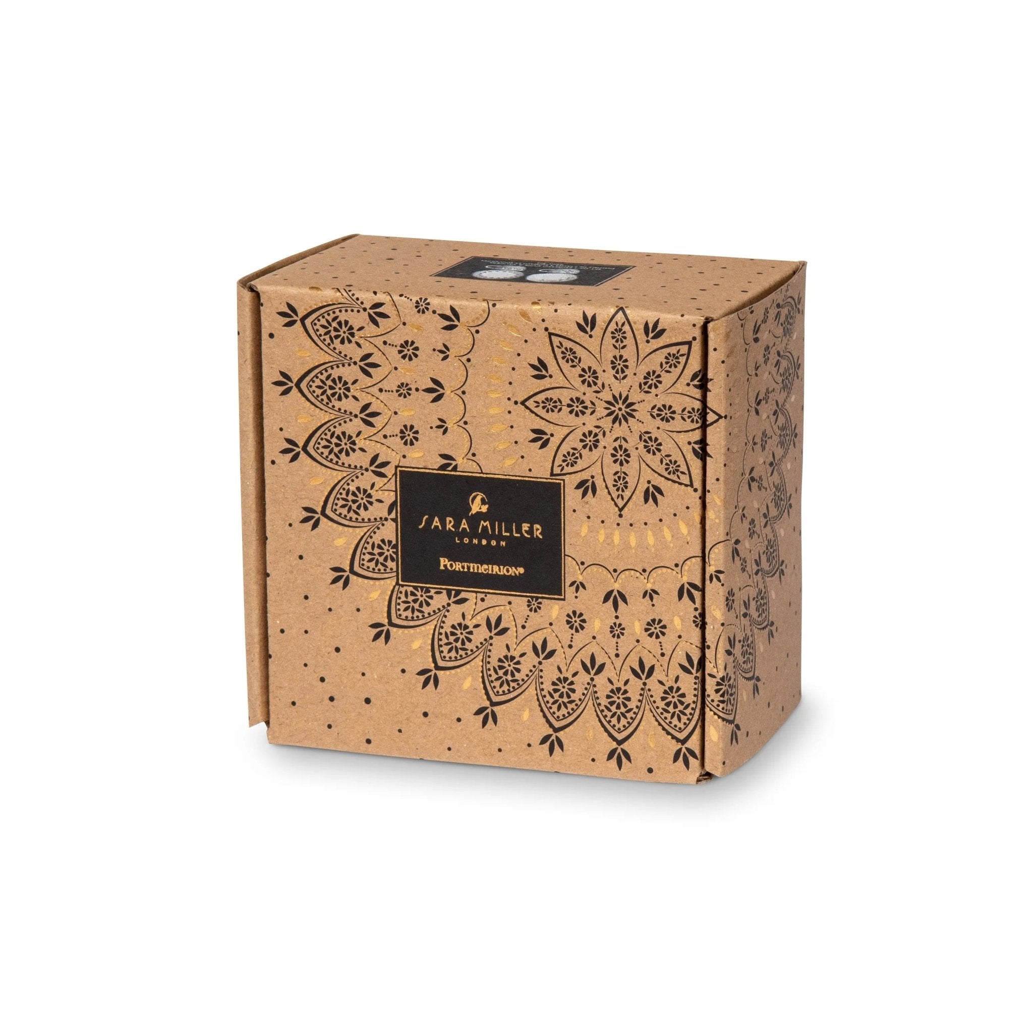 Sara Miller Artisanne Noir Espresso Cup & Saucer S/2 Portmeirion