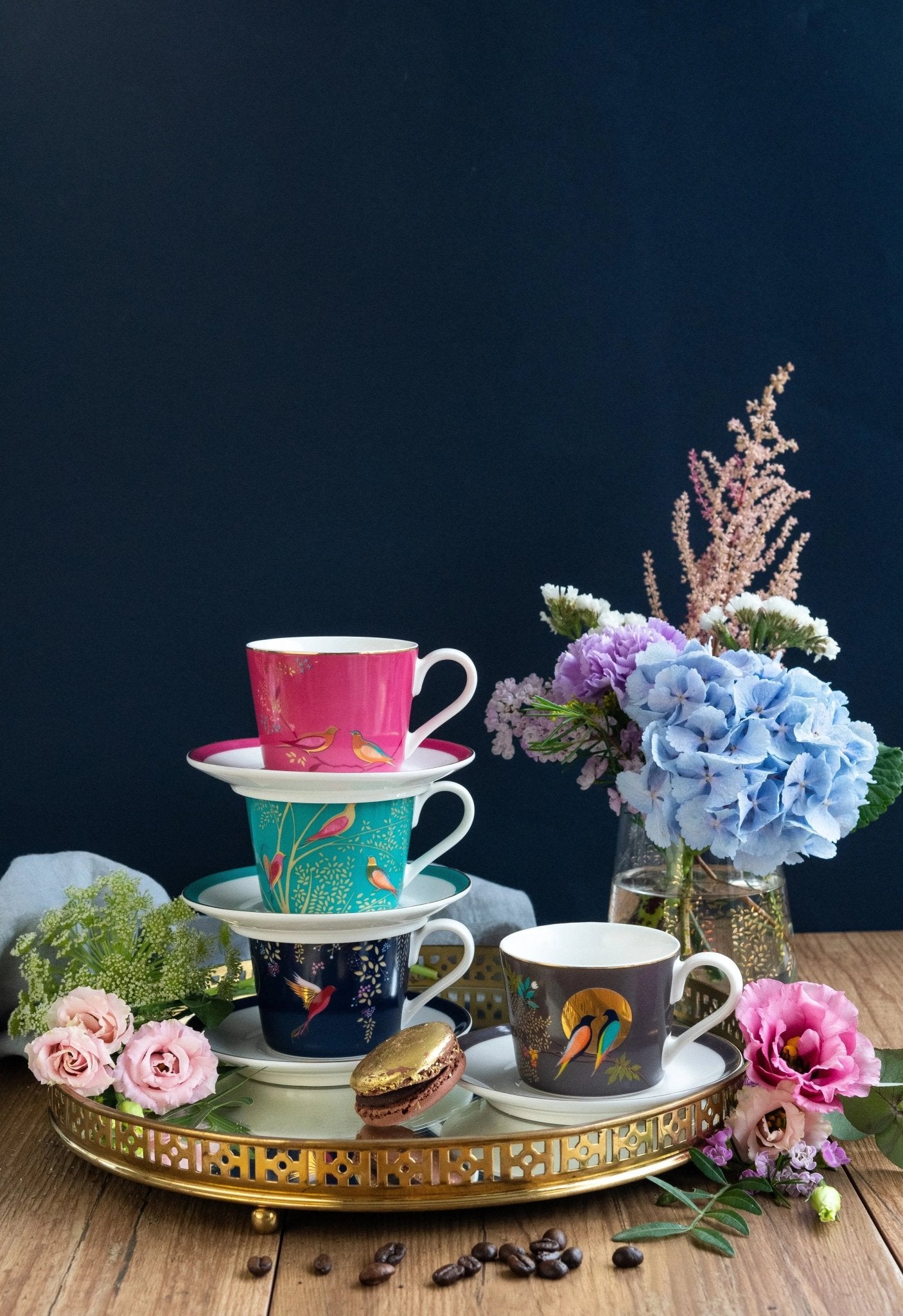 Sara Miller - Chelsea Collection S/4 Espresso Cup & Saucer Portmeirion