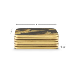 Sara Miller - London Etched Leaves Coasters Set of 6 Dark Grey Portmeirion - Crystal House