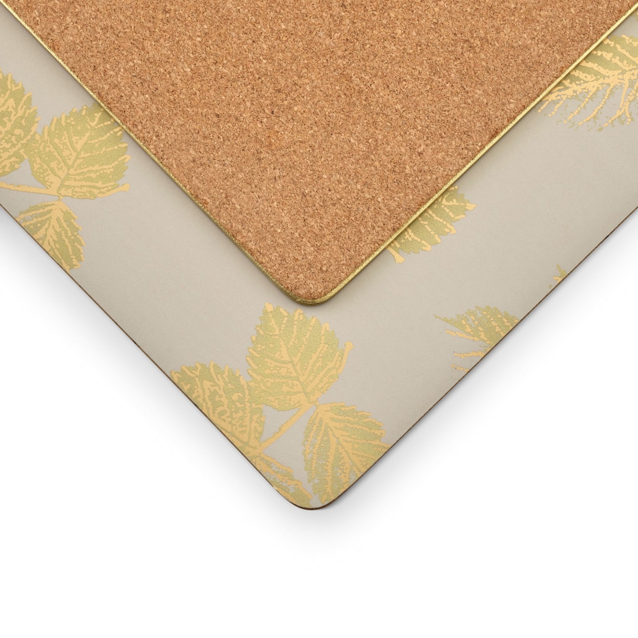 Sara Miller - London Etched Leaves Placemats Set of 4 Light Grey - Large Size Portmeirion - Crystal House