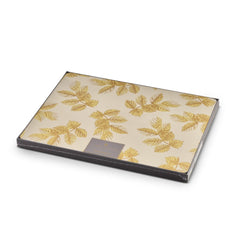 Sara Miller - London Etched Leaves Placemats Set of 4 Light Grey - Large Size Portmeirion - Crystal House