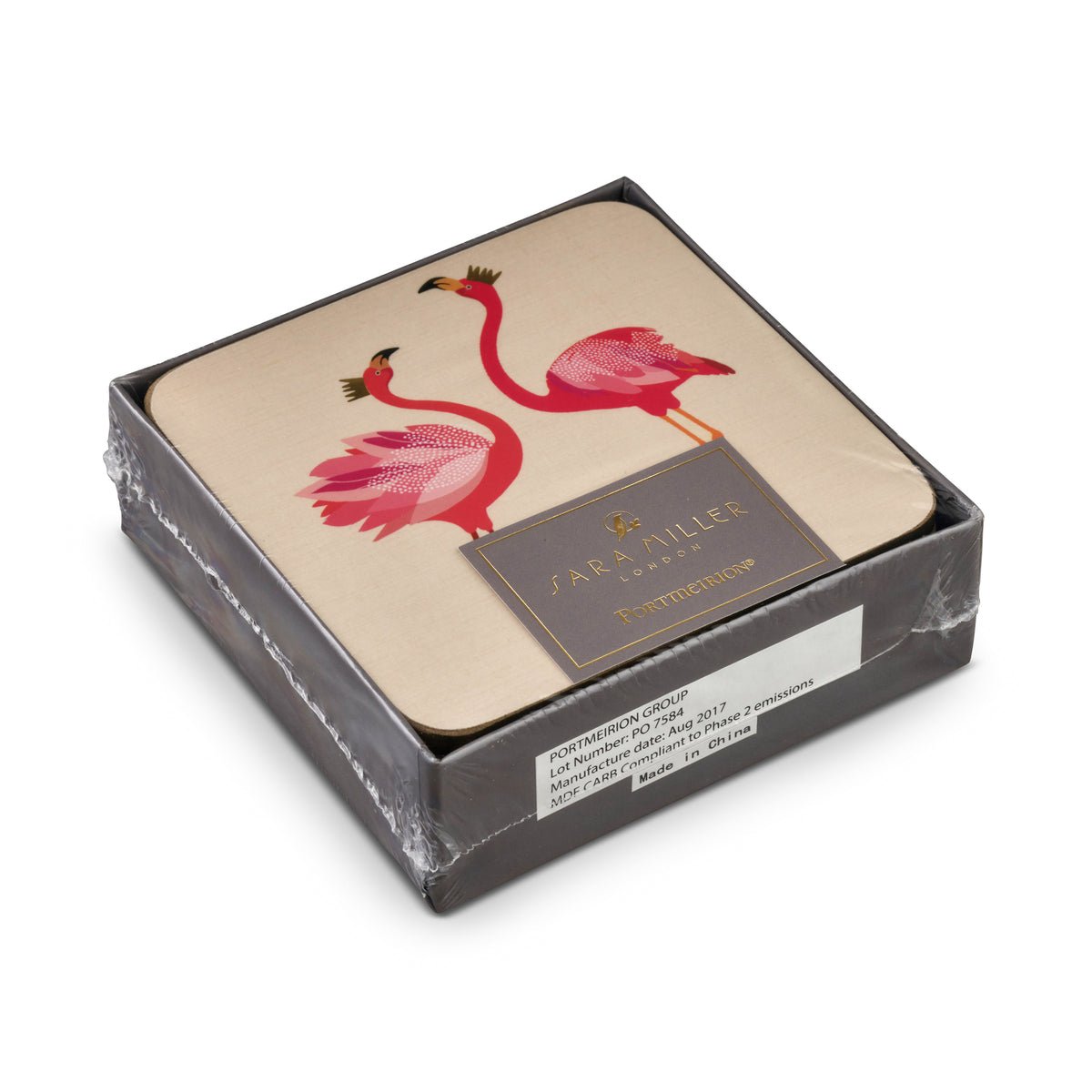 Sara Miller - London The Flamingo Coasters Set of 6 Portmeirion - Crystal House