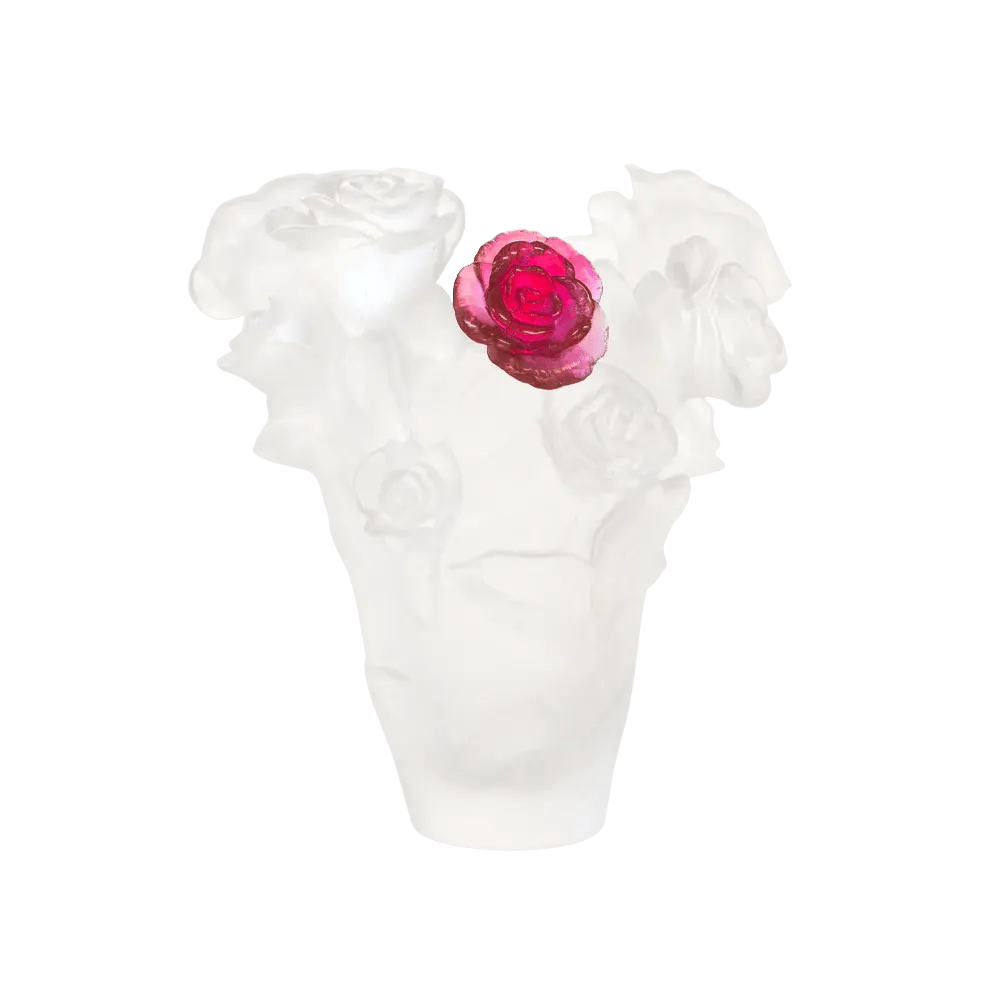 Small Rose Passion Vase Daum