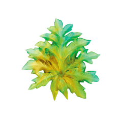 Small Short-Fixture Bornéo Wall Leaf in Green by Emilio Robba Daum