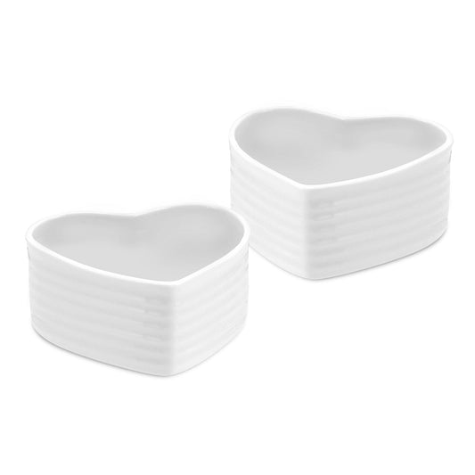 Sophie Conran White - Bakeware Heart Shape S/2 Ramekins Portmeirion - Crystal House