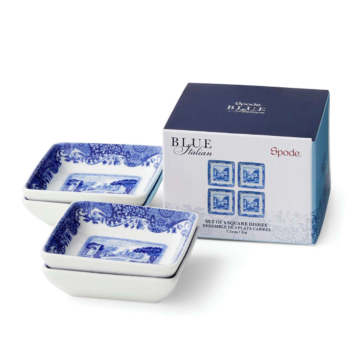 Spode Blue Italian Square Dishes, Set of 4 Spode - Crystal House