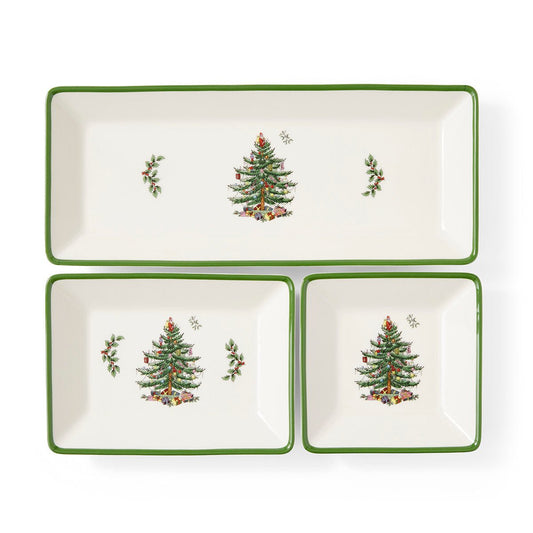 Spode Christmas Tree 3 Piece Nesting Tray Spode - Crystal House