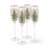 Spode Christmas Tree Polka Dot Champagne Flutes Spode - Crystal House