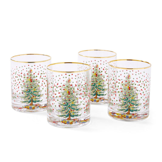Spode Christmas Tree Polka Dot Set of 4 Glasses Spode - Crystal House