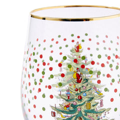 Spode Christmas Tree Polka Dot Wine Glasses set of 4 Spode - Crystal House