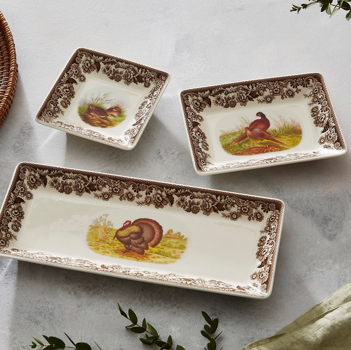 Spode Woodland 3pc Nesting Trays Spode - Crystal House