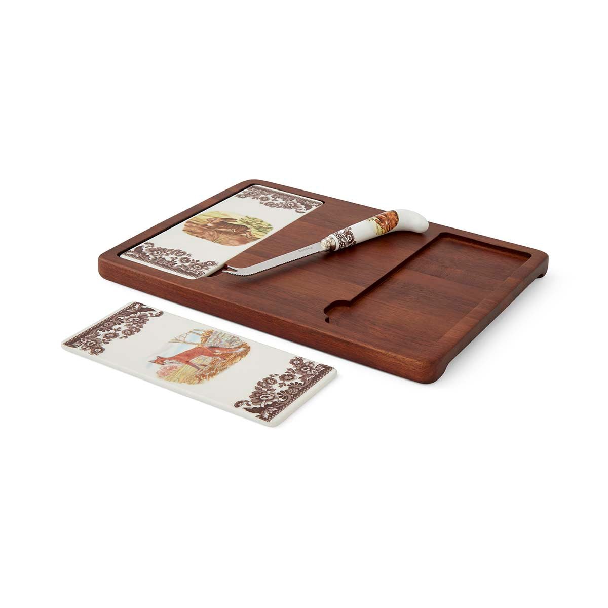 Spode Woodland Cheese Board & Knife, Fox & Rabbit Spode - Crystal House