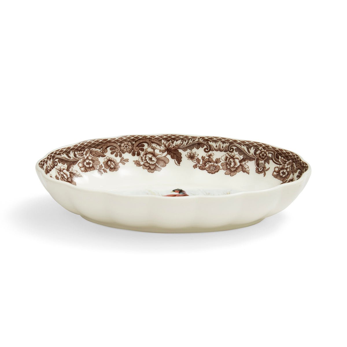 Spode Woodland Pheasant Oval Fluted Dish Spode - Crystal House