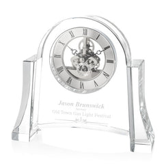 Sulfolk Crystal Skeleton Clock – Luxury Executive Gift crystal edge - Crystal House