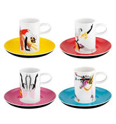 TCHAIKOVSKY SET 4 COFFEE CUPS & SAUCERS Vista Alegre