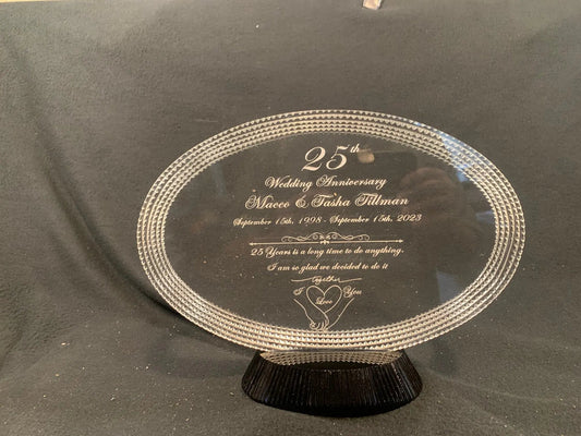 The Gift of Love etched in Crystal: Personalized Wedding Anniversary Gift Crystal House