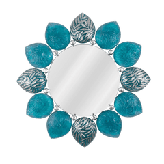 Turquoise Blue Melodie Mirror by Jacques Hurel Daum