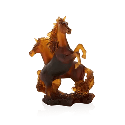 Two Horse Cavalcade Sculpture Daum