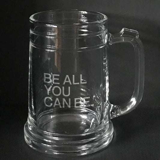 US Army "Be all you can be" slogan engraved on beer mug Crystal House