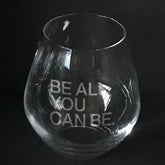 US Army "Be all you can be" slogan engraved on stemless wine Crystal House