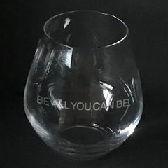 US Army "Be all you can be" slogan engraved on stemless wine Crystal House