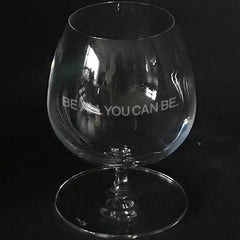 U.S Army "Be all you can be" slogan on brandy snifter Crystal House
