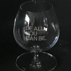 U.S Army "Be all you can be" slogan on brandy snifter Crystal House
