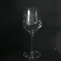 US Army Insignia White Wine Glass Custom Engraved Crystal Stemware for Military Gifts.