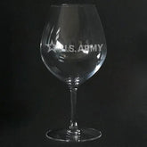 U.S Army logo on stem wine glass Crystal House
