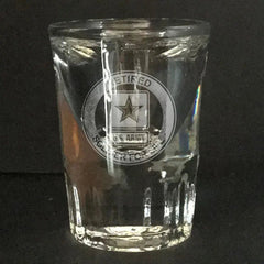 US Army Retired soldier for life - shot glass Crystal House