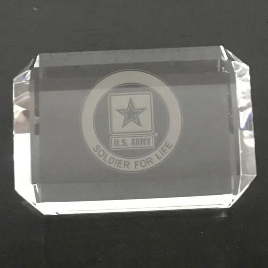US Army soldier -paperweight Crystal House