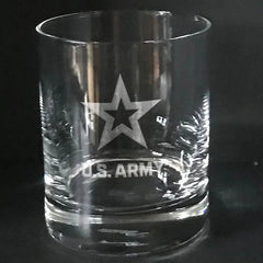 U.S Army STAR logo on whiskey glass Crystal House