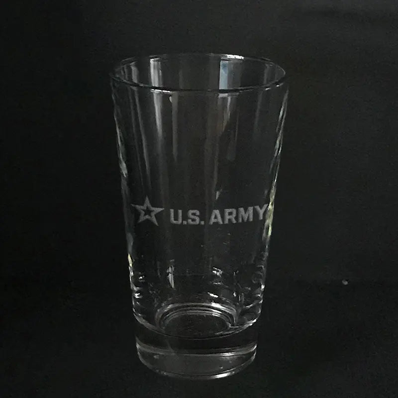 US Army star logo - pint glass Crystal House