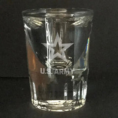 US Army star on shot glass Crystal House