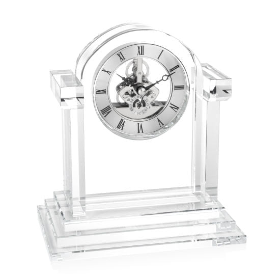 Velia Crystal Skeleton Clock – Luxury Executive Gift crystal edge - Crystal House