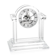 Velia Crystal Skeleton Clock – Luxury Executive Gift crystal edge - Crystal House