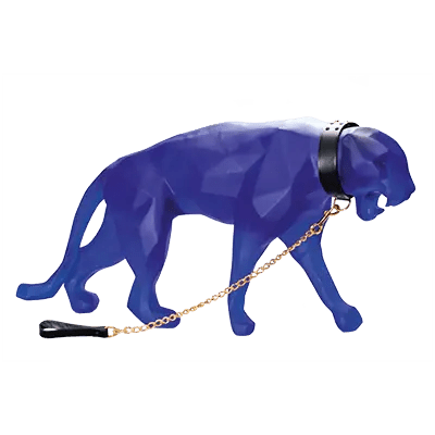 XL Wild Panther in Blue by Richard Orlinski 8 ex Daum