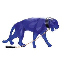 XL Wild Panther in Blue by Richard Orlinski 8 ex Daum