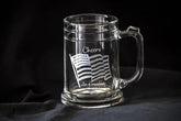4th July US Flag Engraved Beer Mug Crystal House