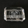Navy Logo Engraved Crystal Paperweight