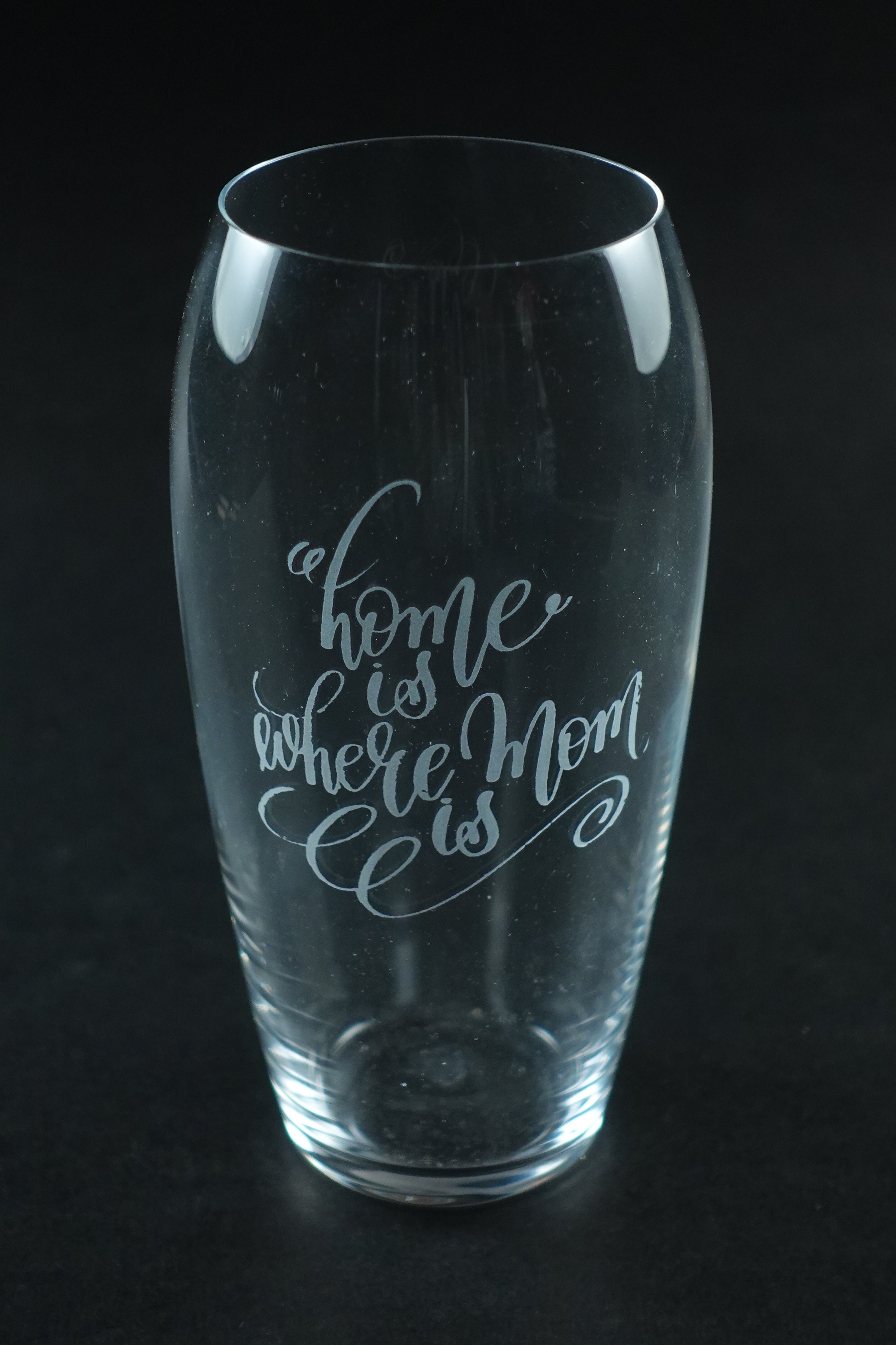 Home Is Where Mom Is | Valentine's Day Crystal Vase