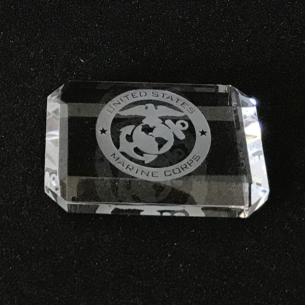 Navy Logo Engraved Crystal Paperweight Customized Paperweights