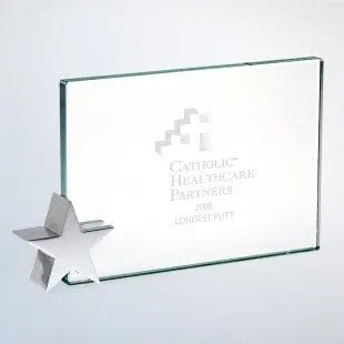 ACHIEVEMENT AWARD W/ CHROME STAR HOLDER Crystal House - Prism