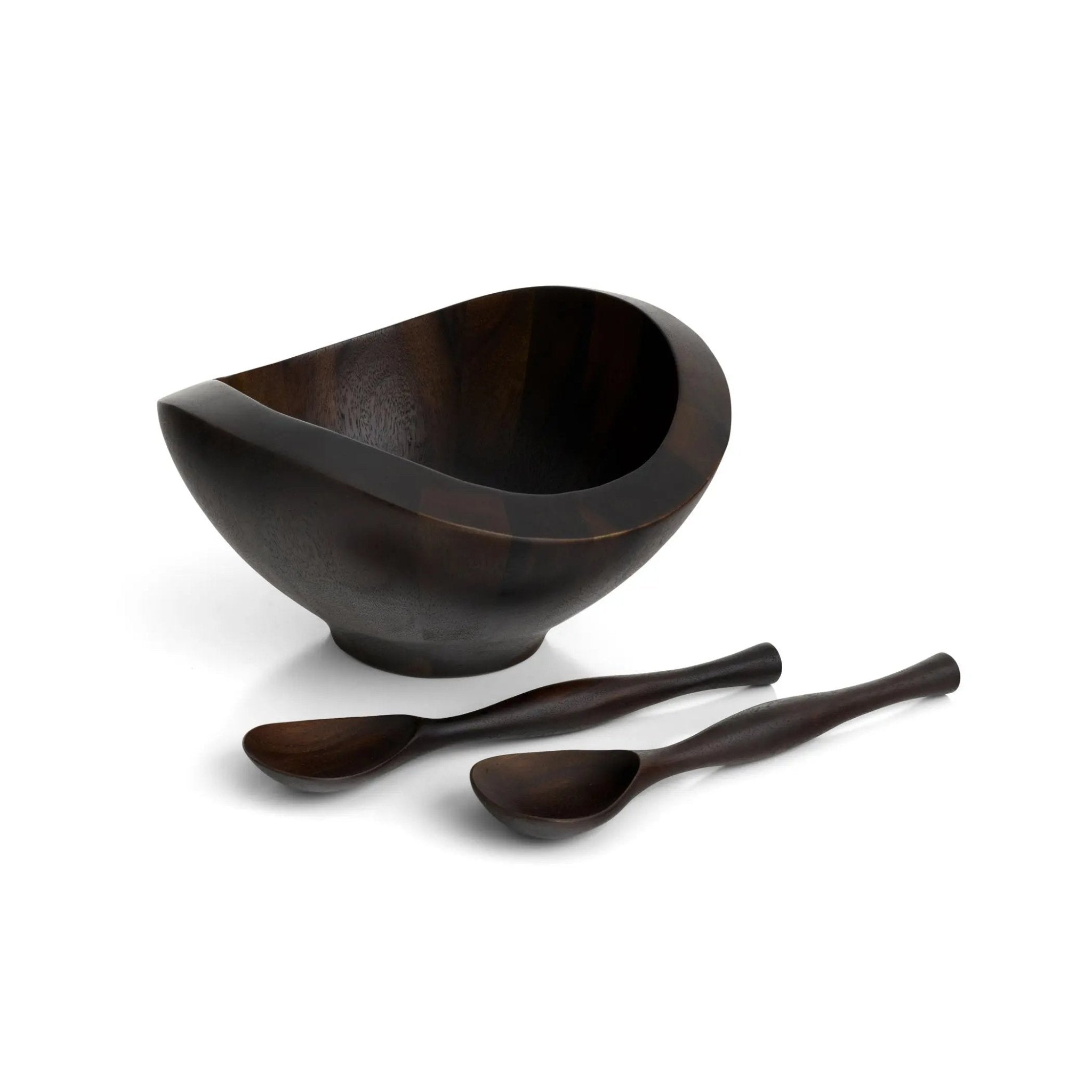 Bella Salad Bowl w/ servers-Espresso Nambé