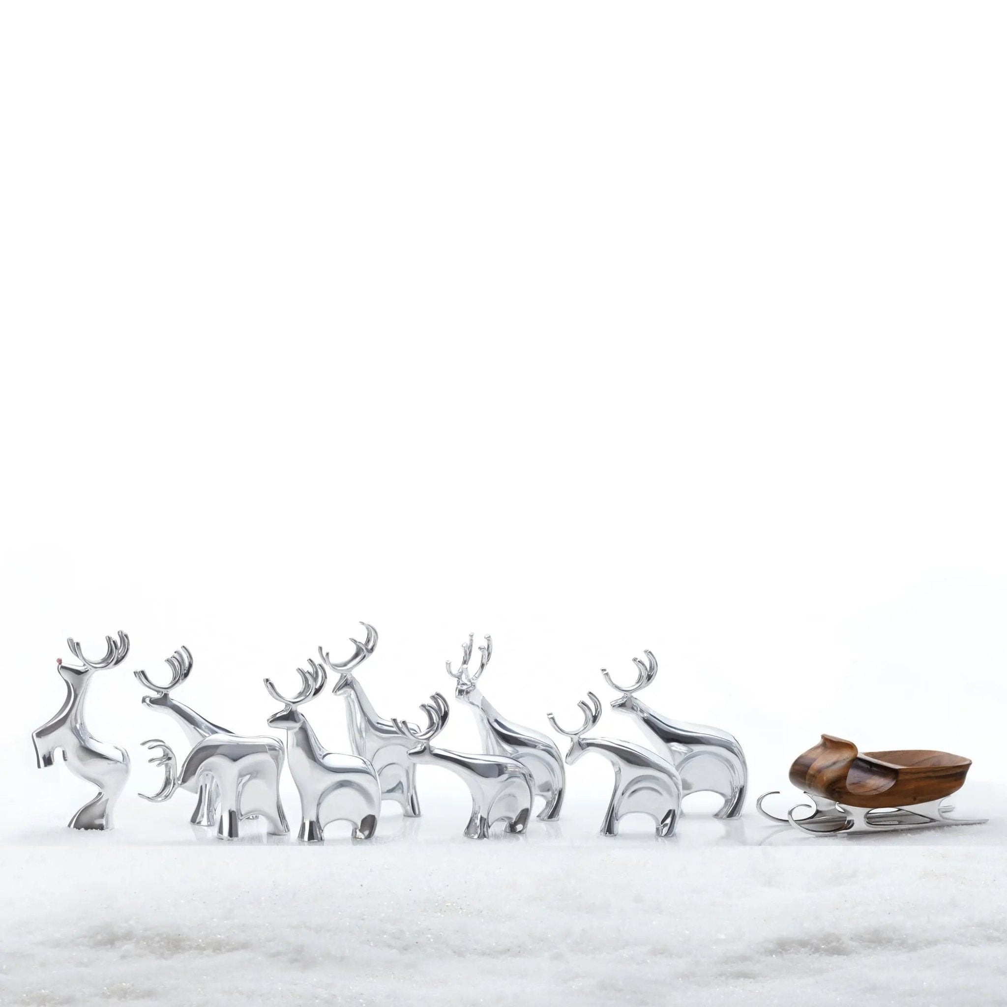 Blitzen Reindeer Figurine Set Nambé
