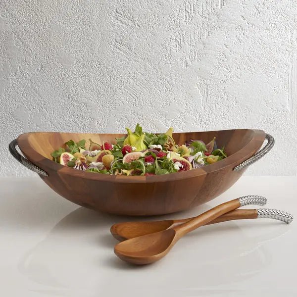 Braid Salad Bowl W/ Servers Nambé