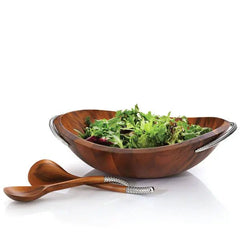 Braid Salad Bowl W/ Servers Nambé