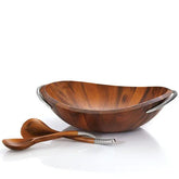 Braid Salad Bowl W/ Servers Nambé
