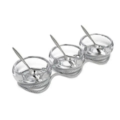 Braid Triple Condiment Set w/ Spoons Nambé