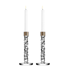 Carat Candlestick Brass Pair Orrefors